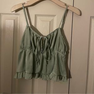 SHEIN light green spaghetti strapped crop top